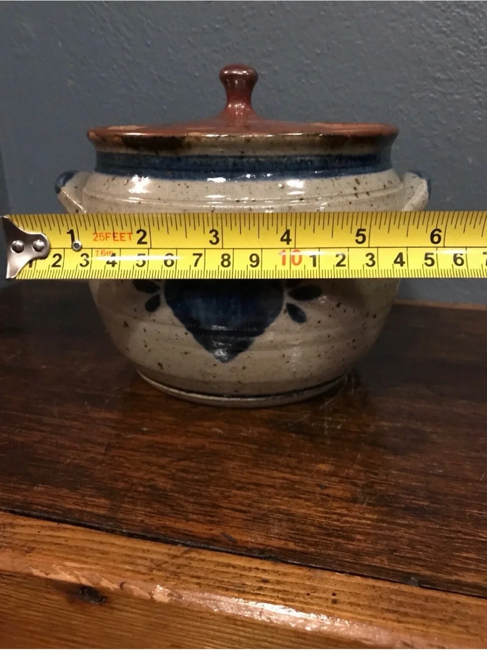 Harvey Pottery Stoneware Heart Motif Bean Pot Crock Signed 2/95 (1995)